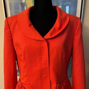 Albert Nipon orange skirt suit